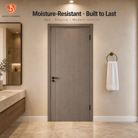 Puerta de Madera Gris Moderna Minimalista Mexin, Insonorizada, Precolgada con Marco para Dormitorio, Apartamento, Renovación del Hogar