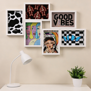 Nuovo Arrivo Cornice Collage da Parete Retrò a 6 Aperture in Legno Bianco con <span class=keywords><strong>Stampe</strong></span> Artistiche - Product Image 6