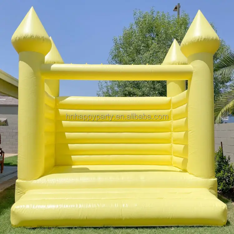 Pastel Bounce House Bouncing Jumping Bouncer Kuning Tiup Kastil Pernikahan untuk Anak-anak Dewasa