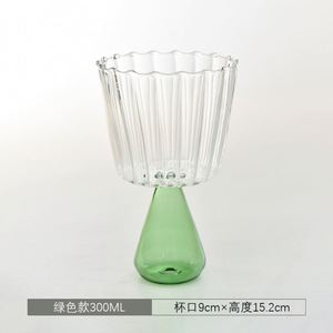 High Borosilicate Striped Coffee Cup Hand Blown Glasses <b>Wine</b> Glass <b>Goblet</b> - Product Image 3