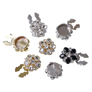 Boutons de manchette détachables en strass pour femmes, décoratifs, à clipser, en cristal, pour chemisier, robe, manteau - Product Image 1