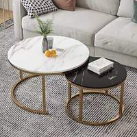 Table à thé ronde en bois durable, combinaison idéale pour les petits espaces de vie domestiques