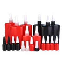 Bouteilles adhésives anaérobies rouges noires sans ombre du fabricant Bouteilles de colle à vis en plastique moulé par injection disponibles en gros