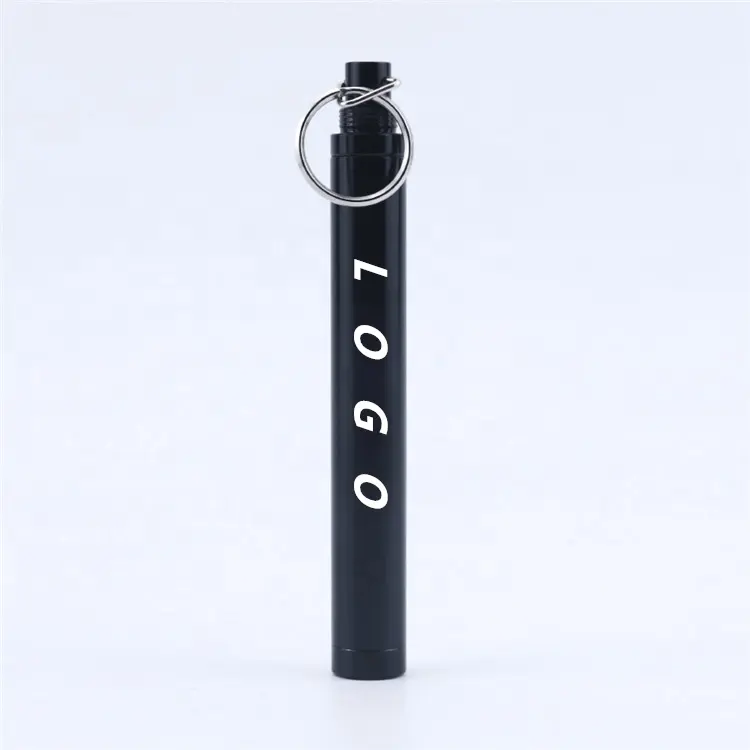 Logo Custom Keychain Ring Aluminum Cigarette Cones Storage Tube Tobacco Smoking Accessories Cigarette Papers Metal Store Tube