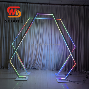 Pürüzsüz düğün beşgen ayakta Led dev çerçeve kanal kemer renkli süslemeleri Motif kemer ışık tüneli - Product Image 5