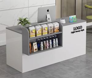 Mostrador de Barra, Mostrador de Caja, Elegante y Minimalista, para Tiendas Pequeñas, Supermercados, con Estante, para Tiendas de Ropa, Recepción - Product Image 4