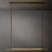 Luminaire suspendu LED moderne pour îlot de cuisine et salle à manger, lustre linéaire simple en cristal K9