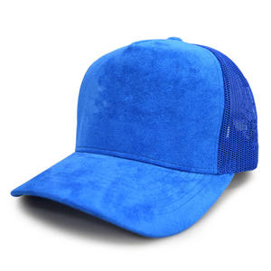 Gorra trucker de gamuza barata al por mayor con visera curva, bordada, de malla, lisa, deportiva - Product Image 1