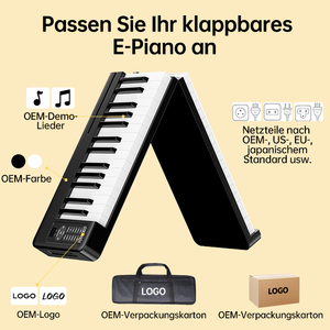 TERENCE X61A Clavier électronique pliable à 61 touches, <span class=keywords><strong>piano</strong></span> numérique portable avec Bluetooth <span class=keywords><strong>pour</strong></span> débutants, enfants et adultes - Product Image 2
