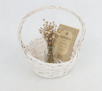 Panier miniature en osier blanc fabriqué en usine, panier en saule naturel tissé à la main pour l'arrangement floral, la décoration de Pâques et de mariage