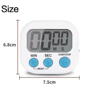 Minuteur numérique magnétique LED avec affichage de compteur, réveil, compte à rebours électronique manuel, chronomètre pour le sport, la cuisine, la douche et l'étude