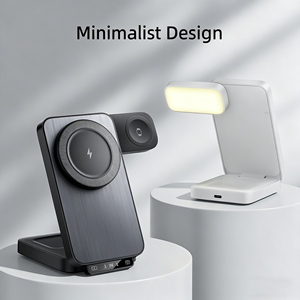Cargador Inalámbrico 3 en <span class=keywords><strong>1</strong></span> Plegable, Carga Rápida de 15W, Soporte Magnético para iPhone, Reloj y <span class=keywords><strong>AirPods</strong></span> con Luz Nocturna Cálida - Product Image 2