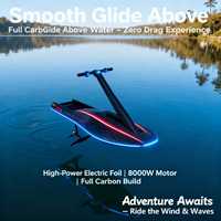 Planche à hydrofoil électrique ultra-légère 8000W entièrement en carbone, homologuée CE, avec télécommande à poignée