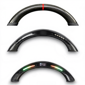 Volant sport en cuir et fibre de carbone sur mesure pour E90 E92 E93 E82 E87 Série 3 320 <span class=keywords><strong>325</strong></span> 330 M3 M2 X1 - Product Image 3