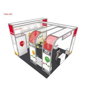 (11) 2024 10 x 10 ft tragbarer DIY Messe Messe Aluminium modularer Ausstellungsschrank mit Fernsehhalterung 3 x 3 10 x 10 Größe einfaches modernes Design