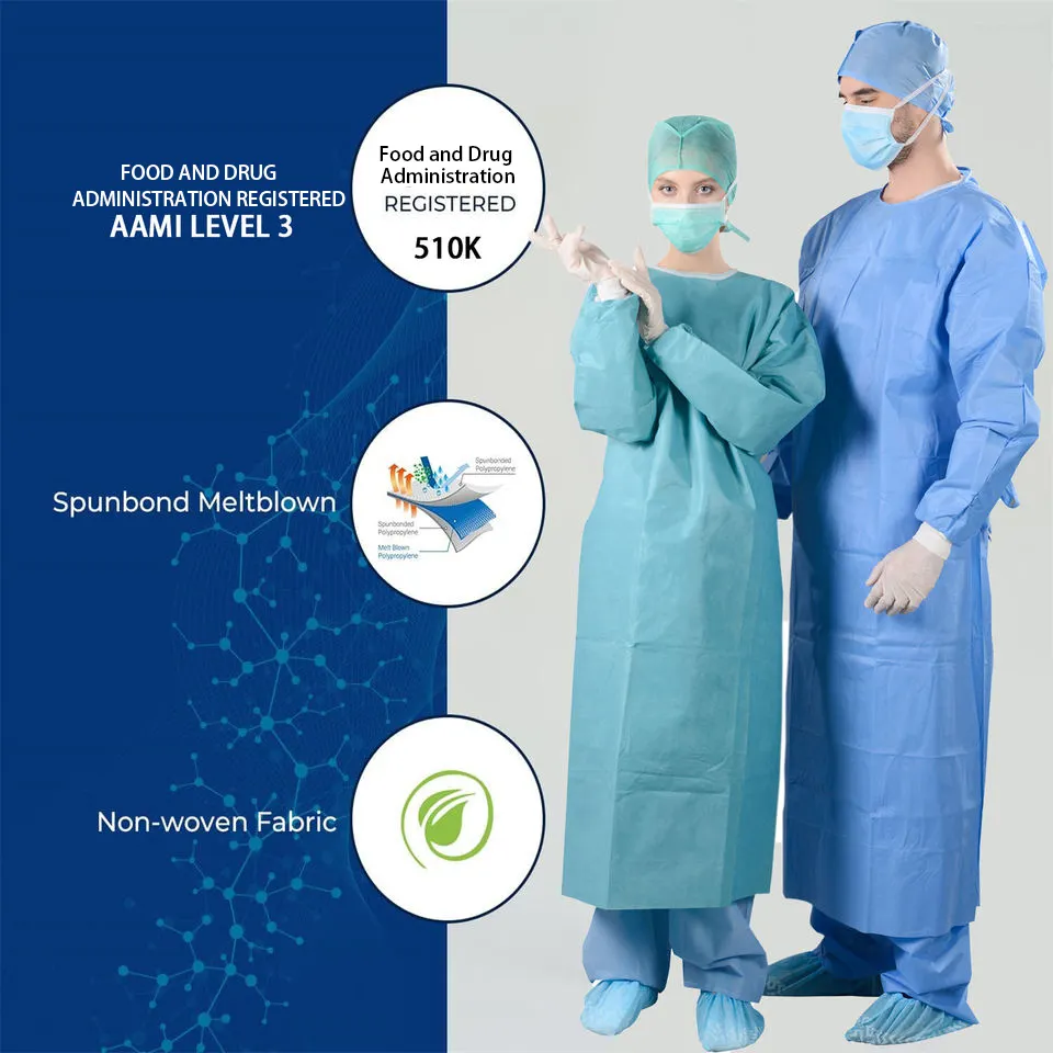 Disposable Surgical Gown HOT SMS Surgical Gown / Disposable Sterile Surgical Gowns And Drapes With Level 3