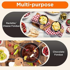Mini pot à fromage chauffé à la bougie - Appareil à <span class=keywords><strong>fondue</strong></span> compact antiadhésif avec couvercle et spatule, idéal pour les fêtes, les pique-niques et le camping - Product Image 4