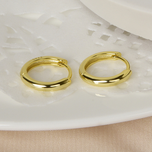 Classic 925 <strong>Sterling</strong> <strong>Silver</strong> <strong>Hoop</strong> <strong>Earrings</strong> Hypoallergenic Jewelry High Polished Finish 18k Gold Plated <strong>Earrings</strong> for Women Men - Product Image 3