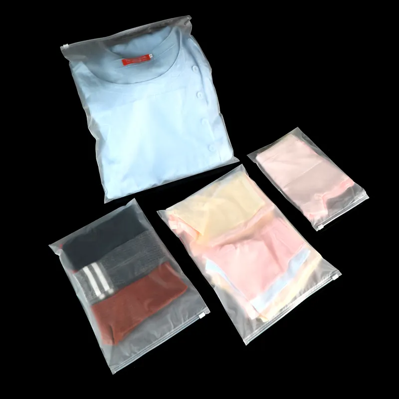 कस्टम जिपर पाउच वस्त्र पैकेज पॉली बैग ज़िप फ्रॉस्टेड प्लास्टिक जिपलॉक बैग के साथ अंडरवियर पैकेजिंग के लिए छोटा जिपलॉक बैग