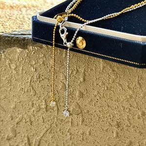 S925 Pure Silver Cut Bead Necklace with Niche Design Simple Vintage Style <b>Peacock</b> Stone Collarbone Chain Fashion Sweater Chain - Product Image 1