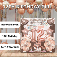 Kit de Décoration de Fête d'Anniversaire Or Rose 11/12/13 Ans – Ballons Chiffres en Aluminium pour Scène Festive