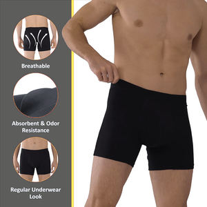 Higienis Logo kustom nyaman dapat digunakan kembali mulus inkontinensia celana Boxer untuk pria muda anti-bakteri pakaian dalam inkontinensia - Product Image 2