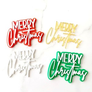 ท็อปเปอร์เค้กอะคริลิคคริสต์มาสลายฮูฮูฮู รูปน้ำผึ้งและรสหวาน แบบสองชั้น สำหรับตกแต่งเค้กในงานปาร์ตี้วันหยุด - Product Image 4