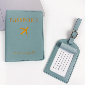 <strong>Passport</strong> Case Leather Luggage Tags <strong>Passport</strong> Carrying Case Holder Travel <strong>Personalised</strong> <strong>Passport</strong> <strong>Cover</strong> and Luggage Tag Set - Product Image 2