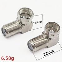 Conector Hembra Tipo F de Alta Calidad, Niquelado, Ángulo Recto, Aleación de Zinc, 1 Pin, para Sistema de CCTV, Conector RF Hembra