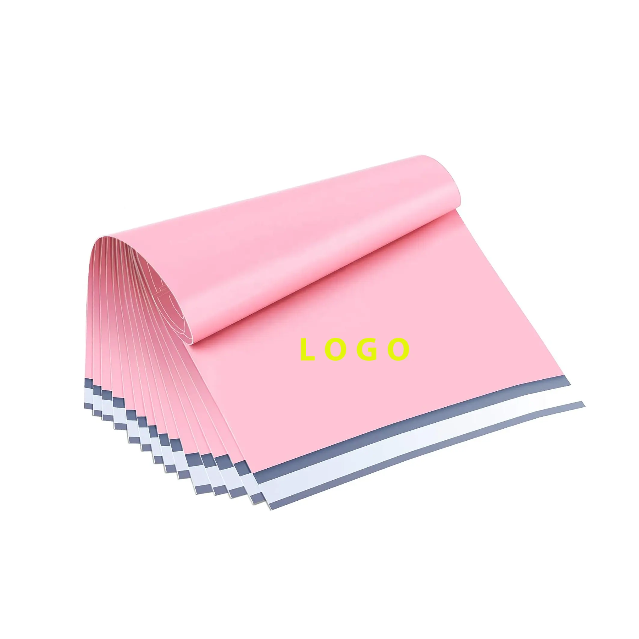Günstige benutzer definierte Logo umwelt freundliche Kleidung Schuh rosa Poly Mailer Versand umschläge Versandt asche für kleine Unternehmen