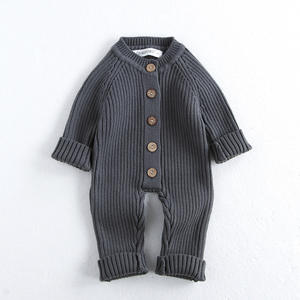 ชุดเด็กทารกสำหรับฤดูใบไม้ร่วงและฤดูหนาว ชุดเด็กทารกถักสีพื้น ชุดคลานสำหรับเด็กแรกเกิด เสื้อกันหนาวเด็กทารกแบบจั๊มสูทสำหรับฤดูใบไม้ร่วง - Product Image 4