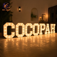 Lettres néon personnalisées en usine de 3FT et 4FT, chiffres lumineux LED, enseigne autoportante en métal pour fournitures de mariage, fêtes et décoration d'événements