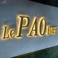 Enseigne de bar rétroéclairée par LED murale, lettres métalliques flottantes 3D pour bar à domicile, pub, club de whisky, vie nocturne, enseigne rétroéclairée d'ambiance