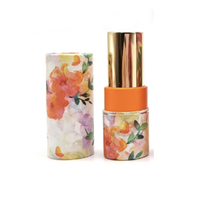Biodégradable Impression Personnalisée 0.3oz Push Push up Rouge À Lèvres Déodorant Bâton Carton Fleur Kraft Papier Tube Conteneur Emballage