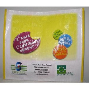 Bolsa Tejida Flexible con Impresión Flexográfica de Tinta, Plástico PP Rojo/Amarillo/Azul/Blanco/Negro/Dorado/Verde de Secado Rápido - Product Image 6