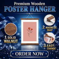 Colgador Magnético de Madera para Pósteres, Sistema de Montaje en Pared para Cuadros, de Nogal, Roble y Teca, para Decoración del Hogar y Oficina