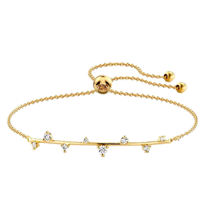 VLOVE Bestseller Personalisiertes 14K Gold Brillantschliff Natürlicher Diamant für Zertifizierte VS1 Klarheit Charm Kettenglied Armband - Product Image 1