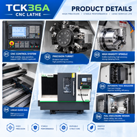 Mesin Bubut CNC TCK36A dengan Panduan Linier Miring 30 Derajat, Kecepatan Spindle 4000 untuk Pemotongan Logam Presisi, Mesin Torno CNC