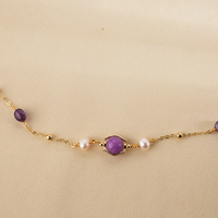 Collier pour femmes en pierre précieuse irrégulière de luxe de la fabrique de perles de lapis-lazuli, bijoux pour filles