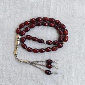 도매 8X11 33개 유리 비즈 무슬림 기도 묵주 금속 액세서리 태슬 기도 팔찌 라마단 선물 - Product Image 5