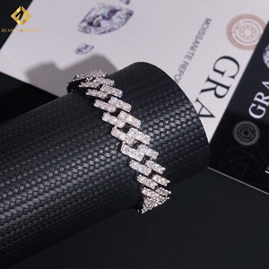 Gold Plated Moissanite Tennis Necklace 925 Sterling Silver Cuban Chain Hip Hop Style VVS Moissanite for Men Women - Product Image 5