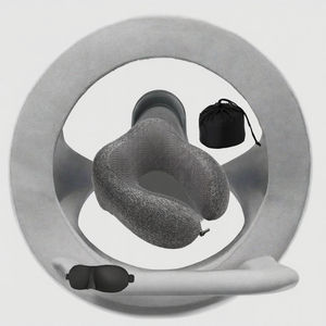 Vente chaude Oreiller de voyage en coton 100% à mémoire de forme en forme de U tricoté personnalisé Amovible Lavable Utilisation en avion Sommeil Camping Hôtel - Product Image 3