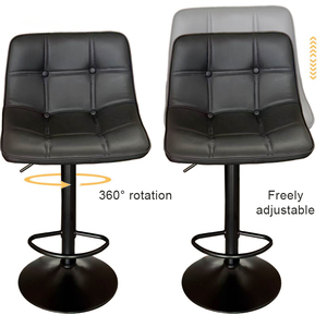 Taburete de <span class=keywords><strong>Bar</strong></span> Giratorio con Respaldo Cómodo y Reposapiés para Isla de Cocina, Apartamento Pequeño o Barra de Desayuno - Product Image 6