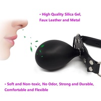 Harnais de tête réglable pour fétichisme BDSM SM, bâillon gonflable en silicone à bouche ouverte avec verrou pour hommes, femmes et jeux gays