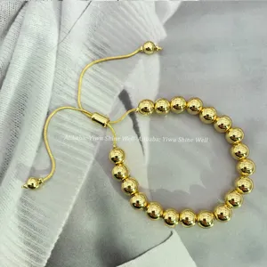 2024 nuovo arrivo in rame regolabile caldo ottone braccialetti con perline per le donne uomini coppia Design ragazze all'ingrosso per la festa