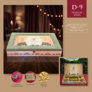 Caja de regalo de resina premium hecha a mano 18.375x11.75x3.25 con patrón floral, bandeja de 16 cavidades, 4 tarros, tela satinada, regalo de boda - Product Image 4