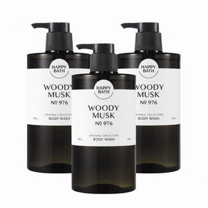 Happy Bath Collection Originale Gel Douche Musc Boisé 910g Lot de 3 Parfums Liquides pour le Corps en Promotion - Product Image 1