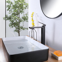 Robinet de lavabo moderne à poignée unique, à poser sur le comptoir, eau chaude/froide, en laiton céramique, prix usine