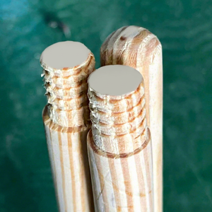 Manche de balai en pin naturel, prix d'usine, vente en gros, longueur personnalisée et filetage pour nettoyage domestique - Product Image 2
