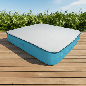 Materasso ad aria matrimoniale moderno a media rigidità con rivestimento in rete traspirante in PVC e pompa integrata, portatile per appartamento e uso domestico - Product Image 1